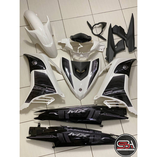 YAMAHA LC LC135 V6 V7 JUPITER MX KING BLACK WHITE DESIGN COVERSET BODYSET PLUG AND PLAY VELOZI WITH METER COVER L6-JMX-3