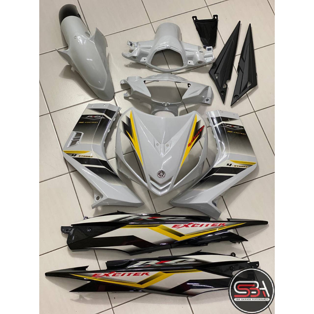 COVERSET BODYSET YAMAHA LC LC135 V1 EXCITER RC WHITE PUTIH STRIPE TANAM CODE 013 DOCTOR EDITION OEM