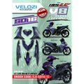 MOTORCYCLE COVERSET LC135 LC V8 PURPLE GREY PATTERN LINE SD16 FUEL INJECTION FI YAMAHA SIAP TANAM VELOZI