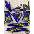 YAMAHA LC LC135 V6 V7 VALENTINO ROSSI VR 46 BIRU DPBMC KILAT COVERSET BODYSET SIAP TANAM VELOZI WITH COVER METER