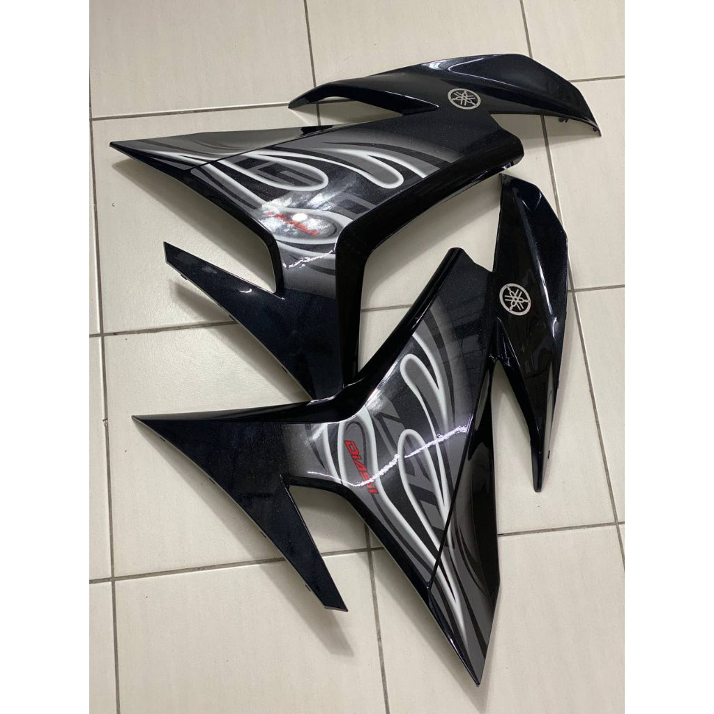 COVERSET BODYSET MOTORSIKAL YAMAHA Y15 Y15ZR V1 V2 BLACK HITAM FIRE API VELOZI F1 DOCTOR 024 SIAP TANAM