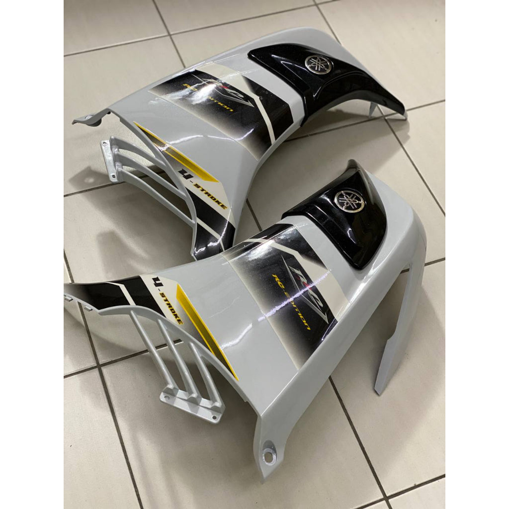 COVERSET BODYSET YAMAHA LC LC135 V6 V7 DR EXCITER RC WHITE PUTIH STRIPE TANAM CODE 017 DOCTOR EDITION OEM