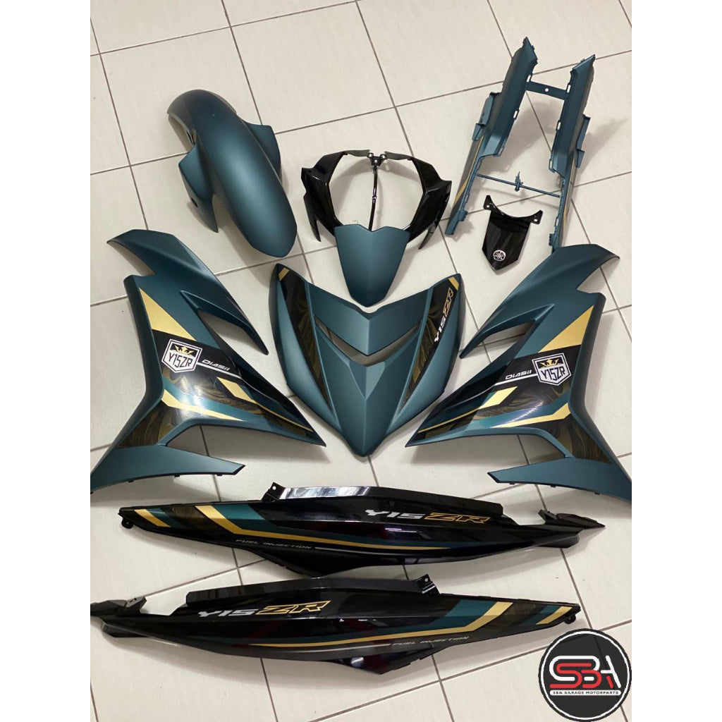 COVERSET BODYSET ORIGINAL SET Y15 Y15ZR YSUKU V1 V2 ARMY BLUE SE HIJAU MATT 2023 DESIGN ORIGINAL HONG LEONG YAMAHA HLY