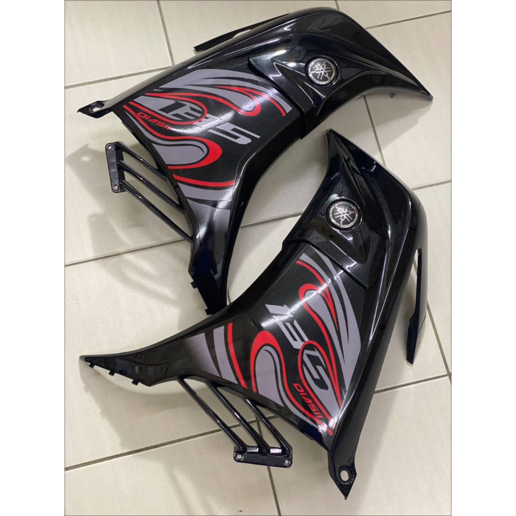 YAMAHA LC LC135 V6 V7 MATELIC BLACK FIRE RED DESIGN COVERSET BODYSET SIAP TANAM VELOZI WITH COVER METER