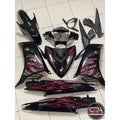 YAMAHA LC LC135 V6 V7 MATELIC BLACK FIRE RED DESIGN COVERSET BODYSET SIAP TANAM VELOZI WITH COVER METER