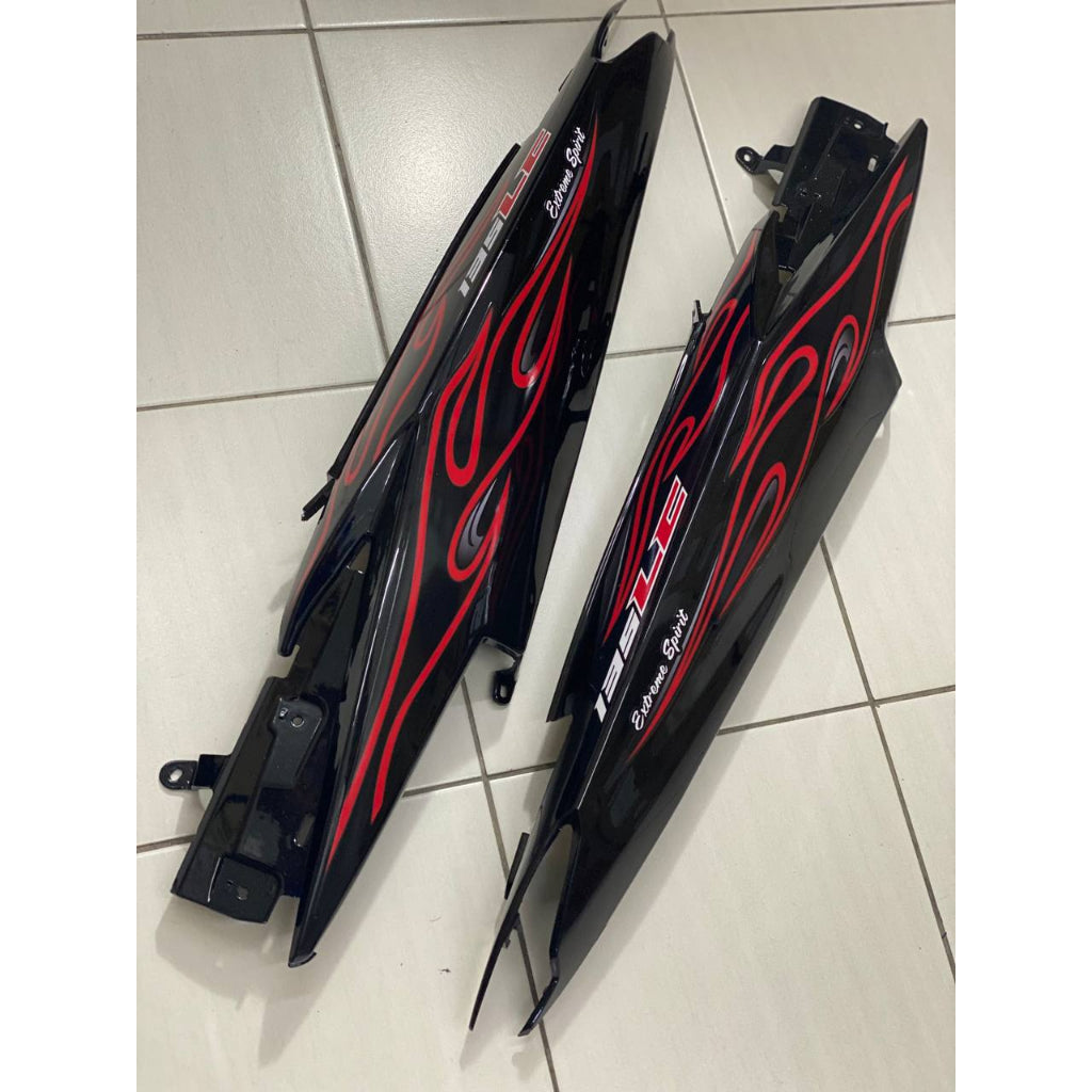 YAMAHA LC LC135 V6 V7 MATELIC BLACK FIRE RED DESIGN COVERSET BODYSET SIAP TANAM VELOZI WITH COVER METER