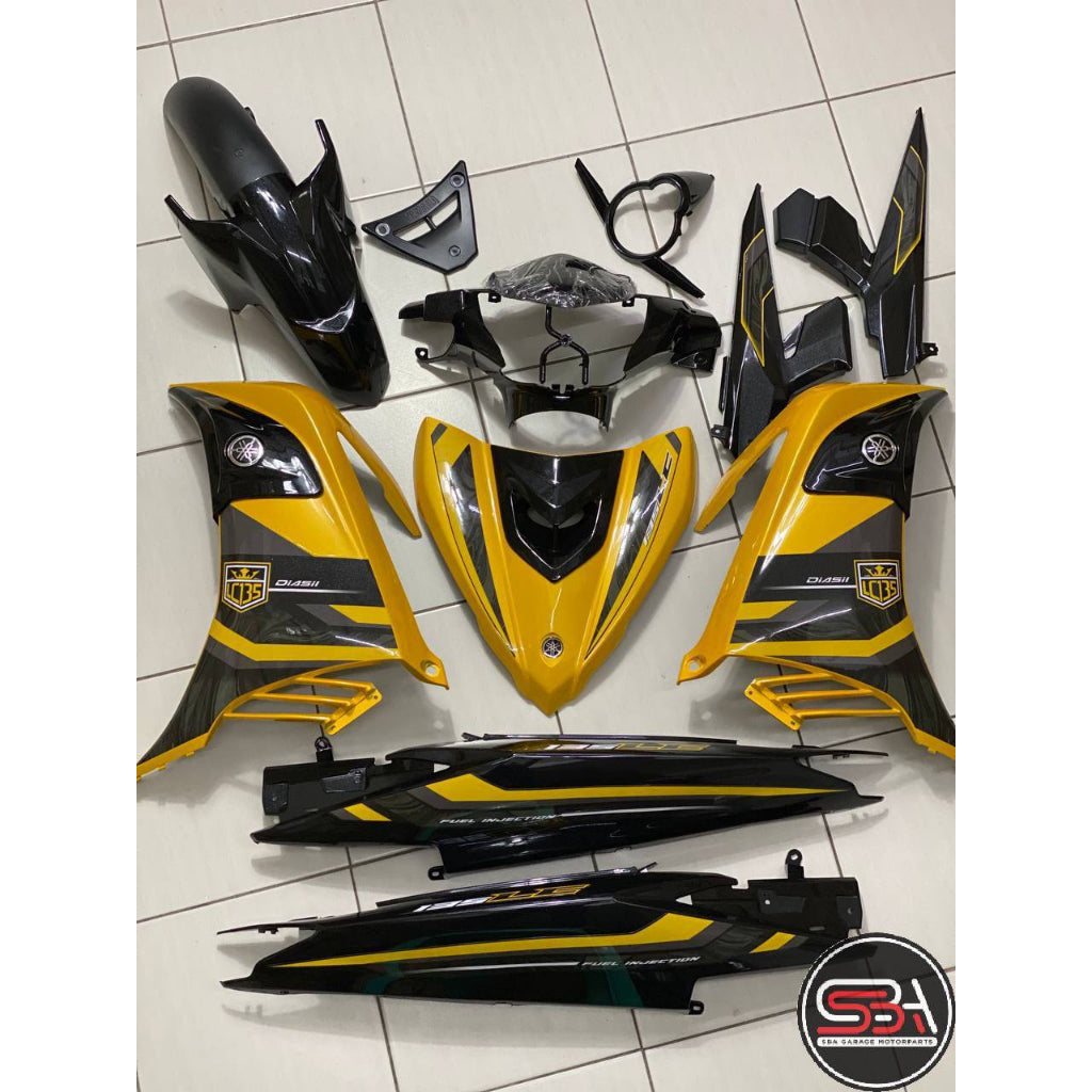 COVERSET BODYSET YAMAHA LC LC135 V6 V7 DR EXCITER YELLOW KUNING 2023 STRIPE TANAM CODE 024 DOCTOR EDITION VELOZI