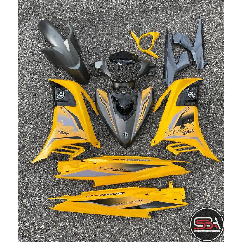 YAMAHA LC LC135 V6 V7 MX KING SUNNY YELLOW GREY MATT L6-MXK-4 COVERSET BODYSET SIAP TANAM VELOZI WITH COVER METER