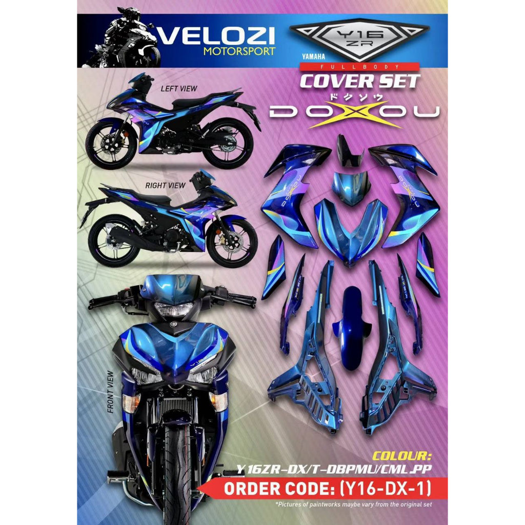 Y16 COVERSET Y16ZR DOXOU DPBMU CHARMELEON PURPLE PINK Y16-DX-1 ORIGINAL VELOZI YAMAHA SIAP TANAM READY STOK