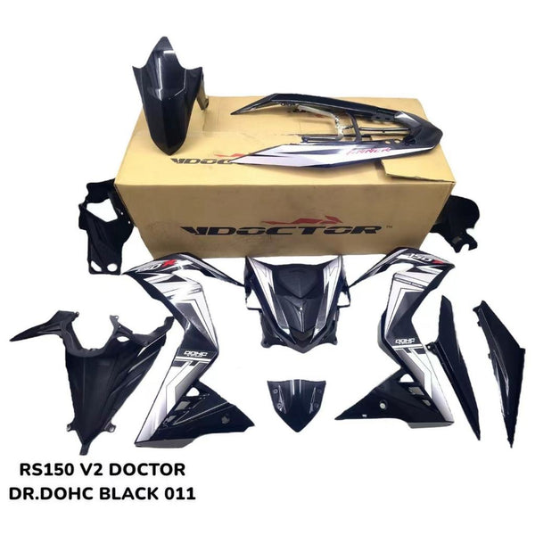 HONDA RS150 V2 WINNER DOHC DOTCH BLACK 011 BODYSET COVERSET ORIGINAL EQUIPMENT MANUFACTURER DOCTOR OEM PLUG AND PLAY