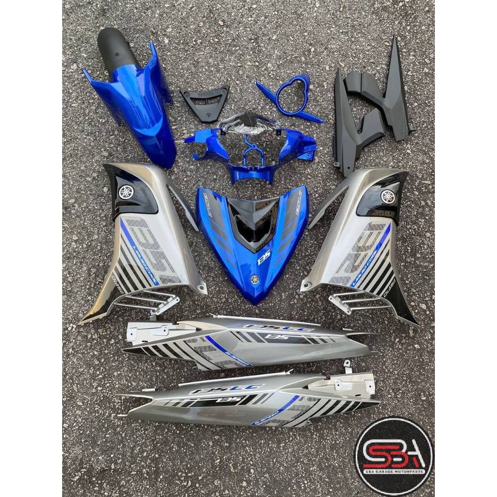 COVERSET BODYSET YAMAHA LC LC135 V6 V7 DR BIRU SILVER VPBC5 S3 2015 BIRU STRIPE TANAM CODE 036 DOCTOR EDITION VELOZI