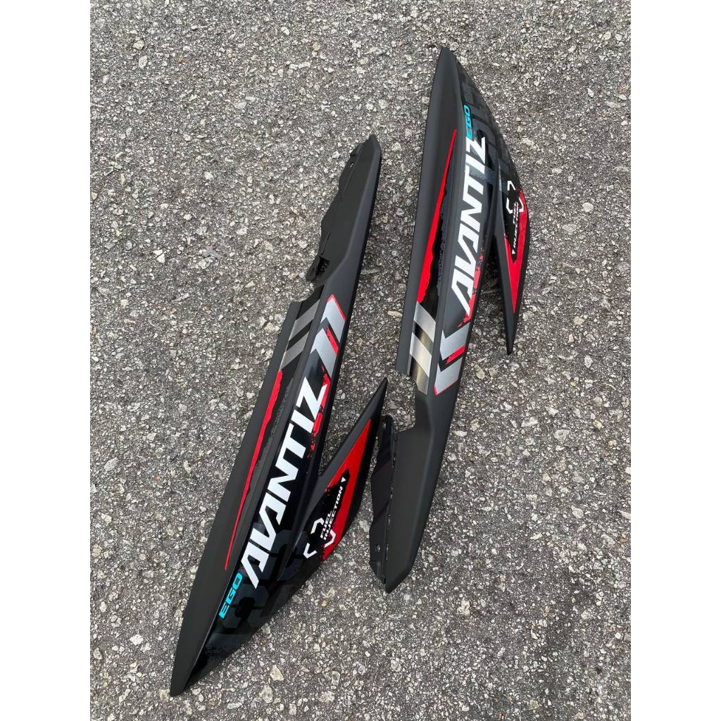 COVERSET BODYSET EGO AVANTIZ YAMAHA STICKER SIAP TAMPAL RM7 MATT BLACK MERAH M SEKI FULLSET NEW
