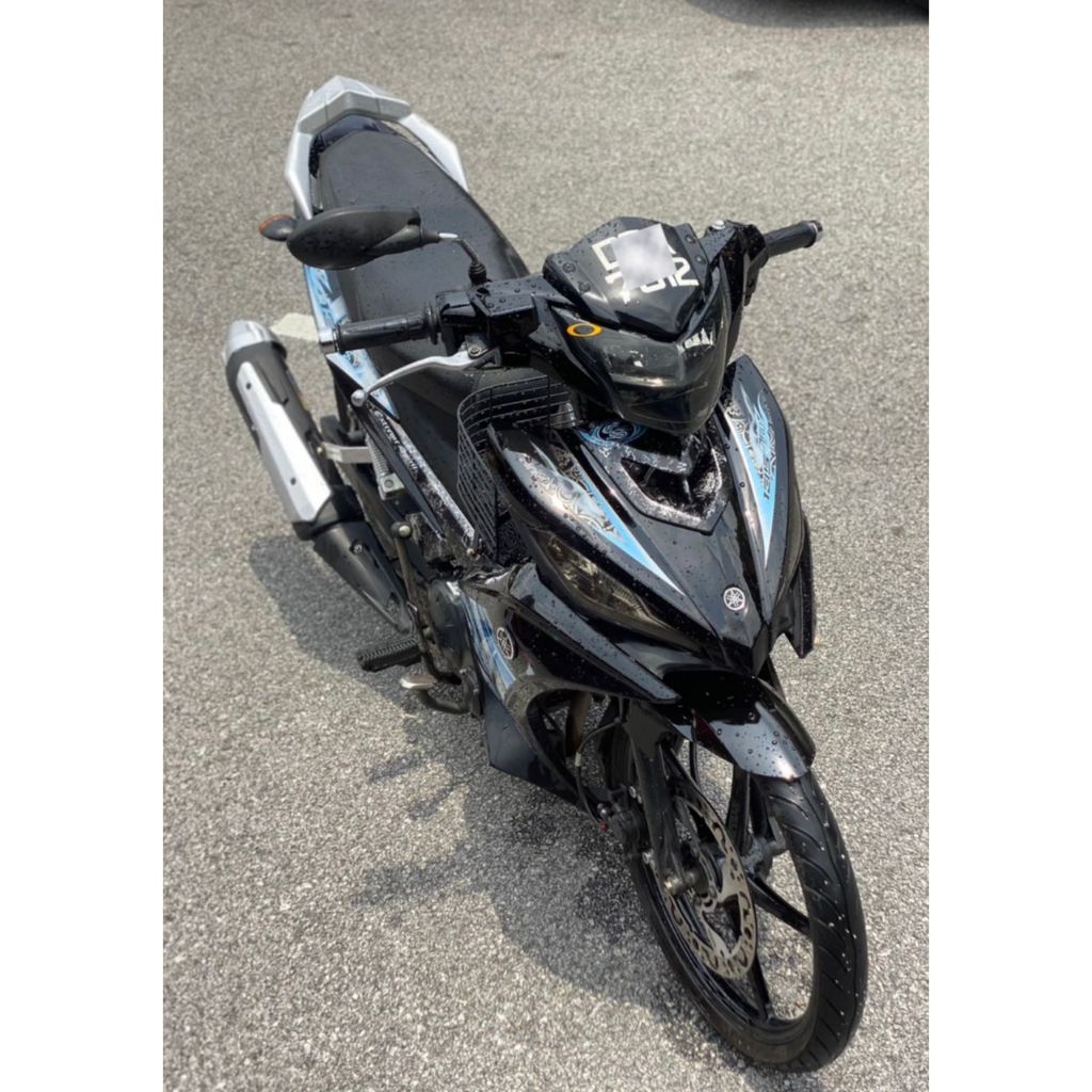 YAMAHA LC LC135 V6 V7 HITAM KILAT FULL STRIPE BIRU BATIK SMOKE - COVERSET BODYSET SIAP TAMPAL VELOZI WITH COVER METER