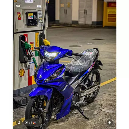 COVERSET BODYSET  LC135 LC 135 V1 BIRU FIRST EDITION ORIGINAL 100% HONG LEONG YAMAHA HLY STRIPE SIAP TAMPAL FREE EMBLEM