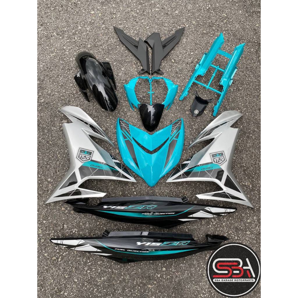COVERSET BODYSET YAMAHA Y15 Y15ZR V1 V2 CS6 CYAN BLACK SILVER VELOZI EDITION SIAP TANAM CLEAR 2K