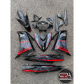 COVERSET BODYSET YAMAHA LC LC135 V6 V7 DR BLACK HITAM CODE 026 RXZ DESIGN STRIPE TANAM DOCTOR EDITION OEM