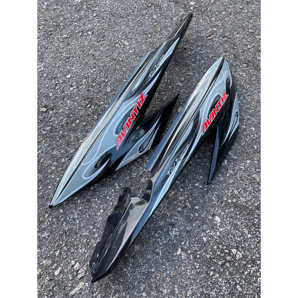 COVERSET BODYSET EGO AVANTIZ YAMAHA STICKER SIAP TANAM FIRE API BLACK HITAM 002 DOCTOR FULLSET