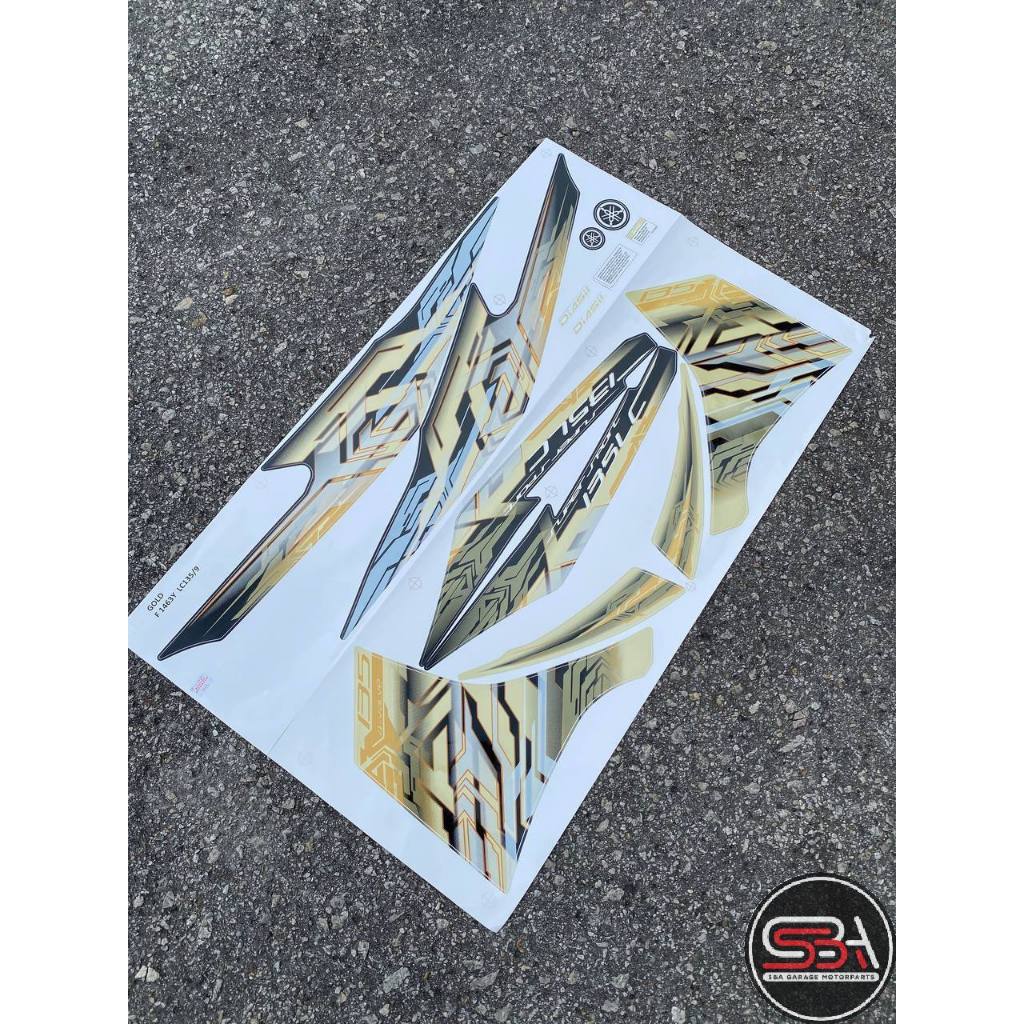 STICKER STRIPE BODY SET / COVERSET LC LC135 V2 V3 V4 V5 V6 V7 GOLD ROBOT NO 9 MORITAKA YAMAHA