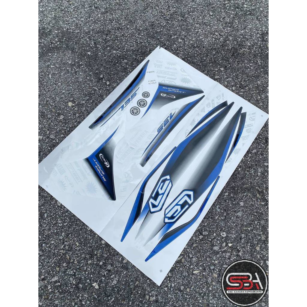 STICKER STRIPE BODY SET / COVERSET LC LC135 V2 V3 V4 V5 V6 V7 BIRU PURBA MORITAKA YAMAHA