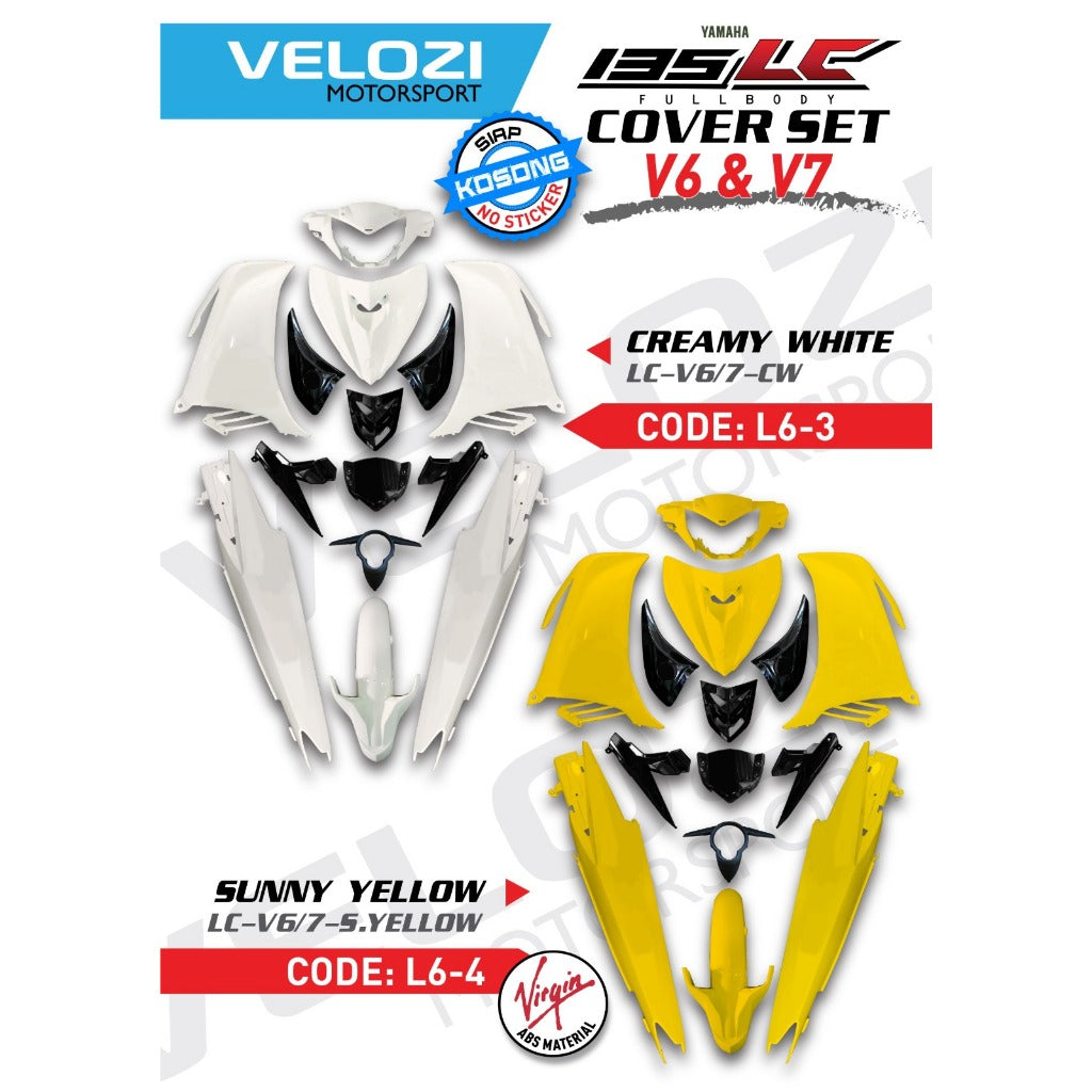 COVERSET LC LC135 V4 V5 V6 V7 NO STICKER KOSONG SEMUA WARNA ALL COLOURS VELOZI YAMAHA FULL BODY