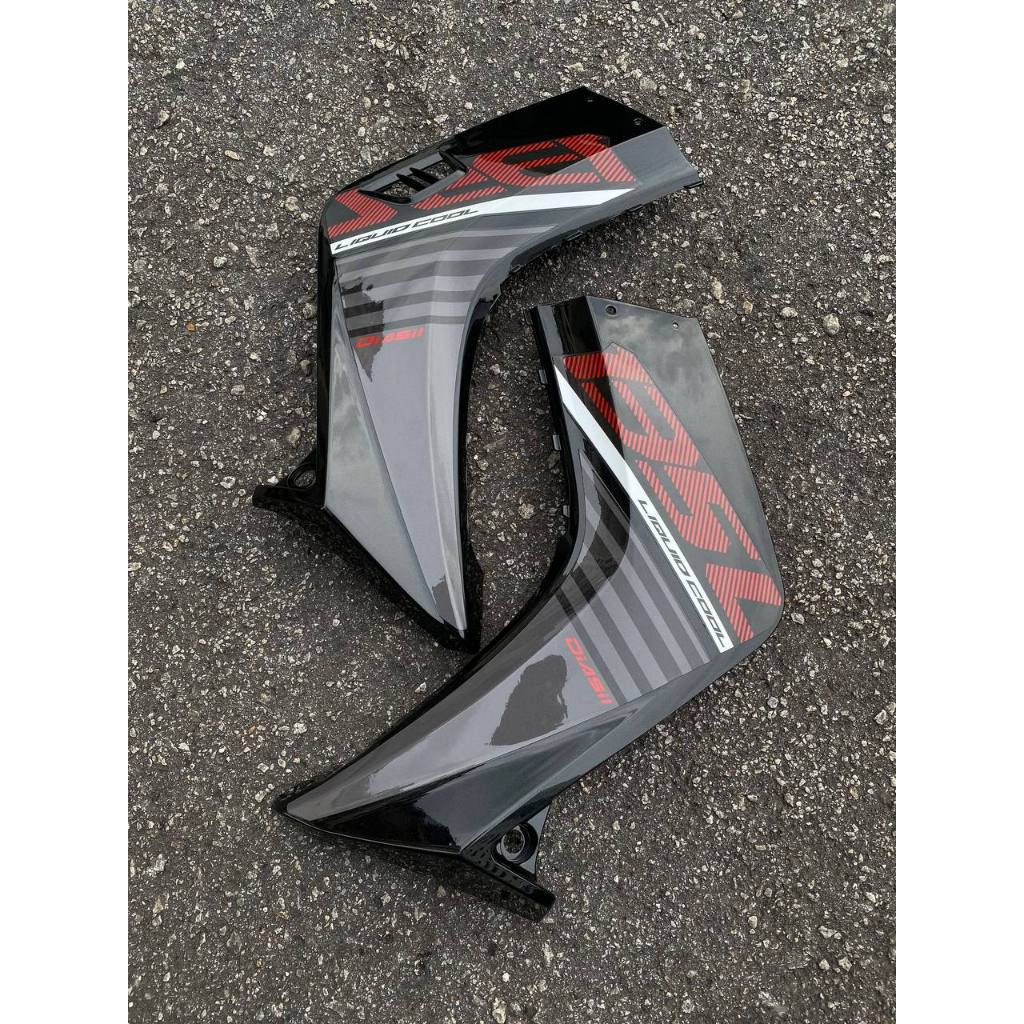 COVERSET LC LC135 V1 YAMAHA DOCTOR P HITAM BLACK BATMAN 024 2015 / VELOZI L1-BM-1 STRIPE SIAP TANAM CLEAR