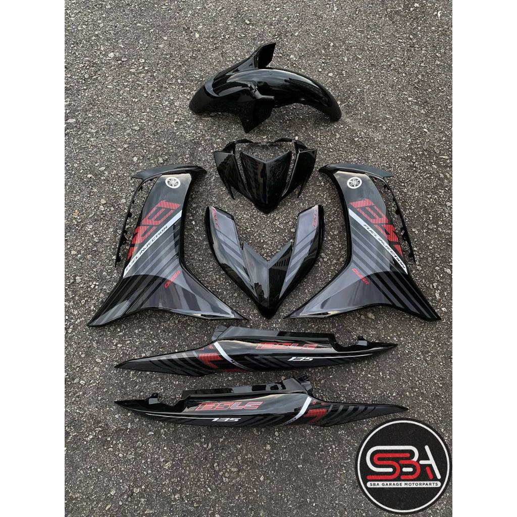 MOTORCYCLE COVERSET LC135 LC V8 METALIC BLACK HITAM BATMAN 2015 L8-ST-5 FUEL INJECTION FI YAMAHA VELOZI DOCTOR 039