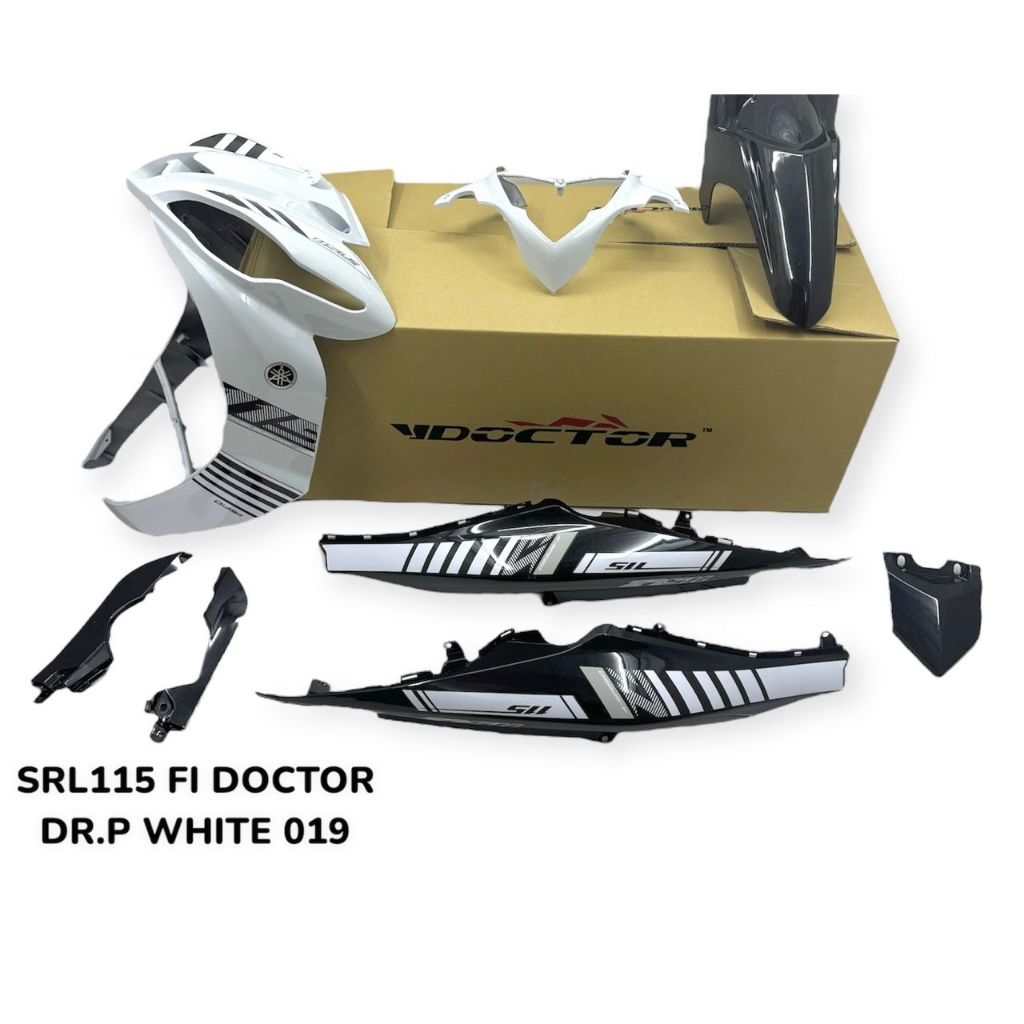 COVERSET BODYSET OEM SET LAGENDA SRL 115 / 115Z FI P WHITE 019 DOCTOR STICKER SIAP TANAM