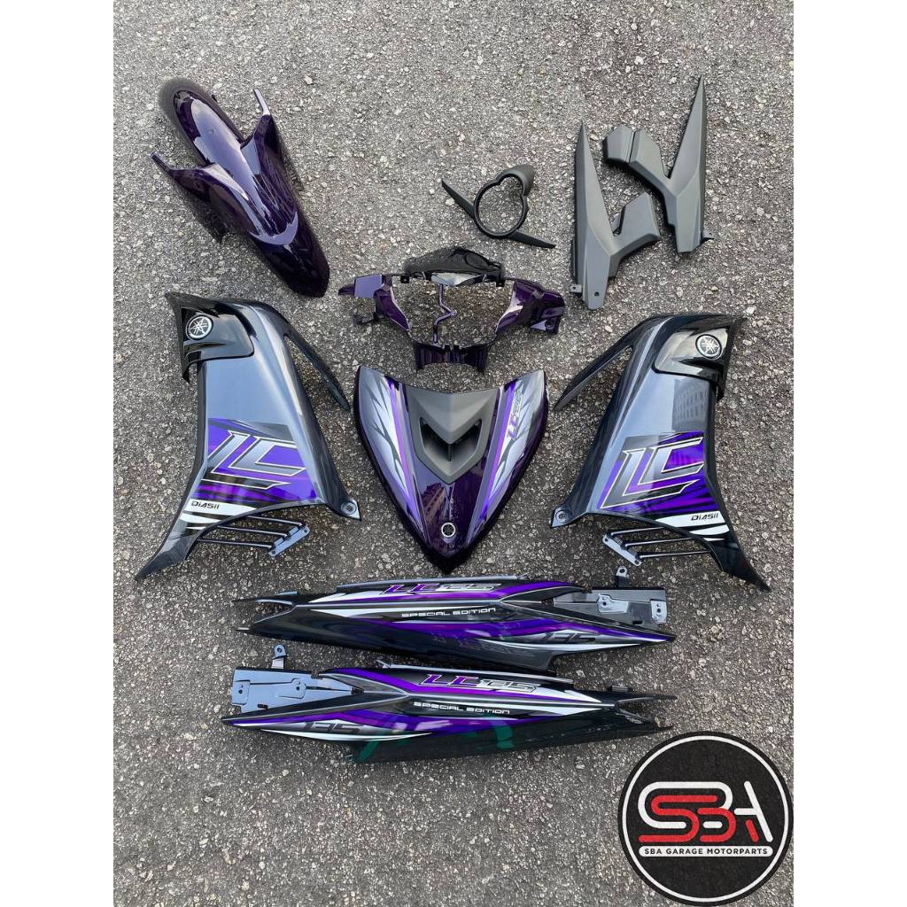 COVERSET YAMAHA LC LC135 V6 V7 PURPLE GREY TERUNG KILAT VIETNAM EDITION SIAP TANAM VELOZI WITH COVER METER L6-VN-2