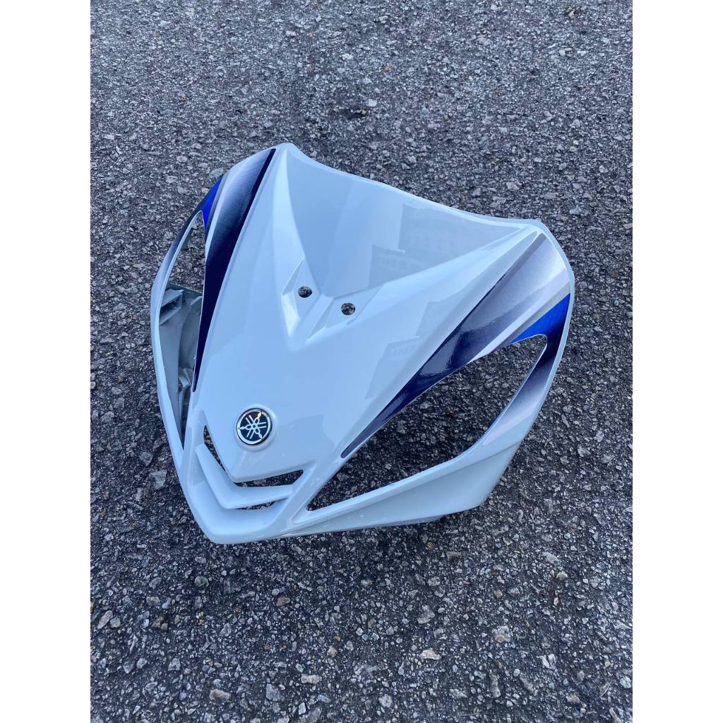 COVERSET LC135 V1 BIRU PUTIH SILVER 1ST EDITION DPBMU BWC1 ORIGINAL HLY SIAP TAMPAL FREE EMBLEM HONG LEONG YAMAHA
