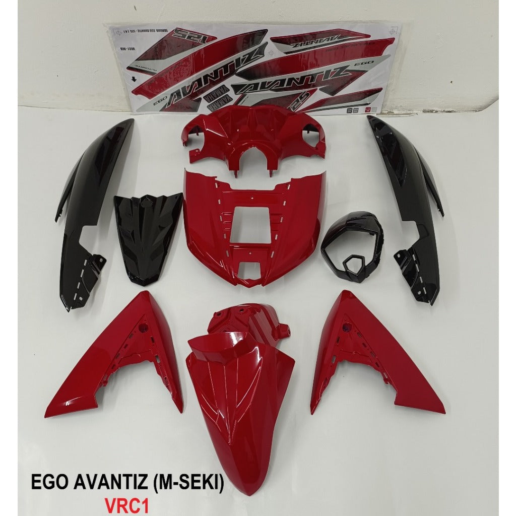 COVERSET BODYSET EGO AVANTIZ YAMAHA STICKER SIAP TAMPAL RED VRC1 M SEKI FULLSET