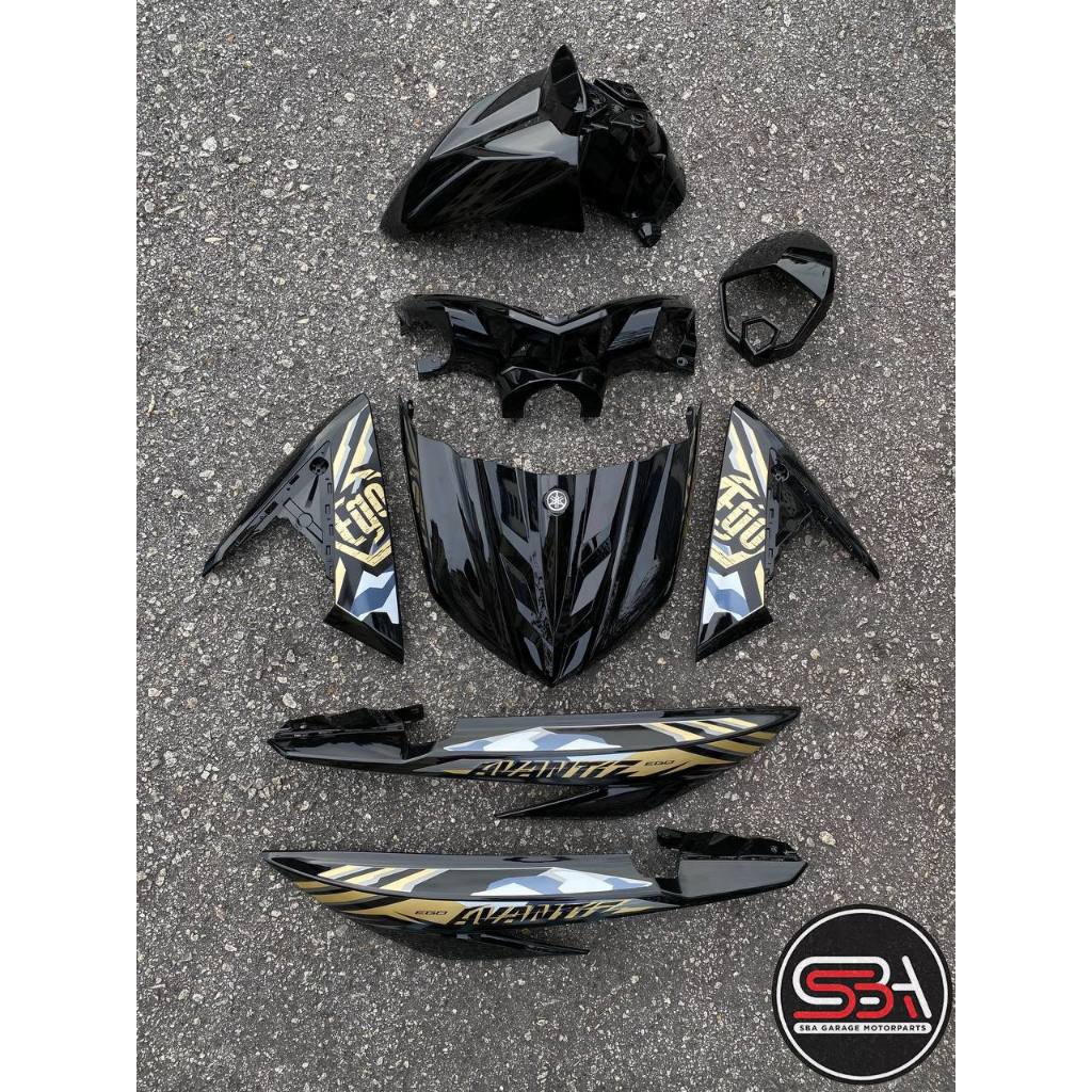 COVERSET BODYSET EGO AVANTIZ BLACK HITAM GOLD YAMAHA STICKER SIAP TAMPAL  M SEKI FULLSET NEW