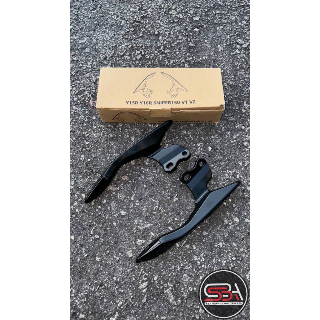 SPOILER L BAR BESI CARRIER BELAKANG Y15 Y15ZR Y16 YAMAHA SNIPER 150 V1 V2 KILAT 02 BLACK HITAM TANDUK HORN