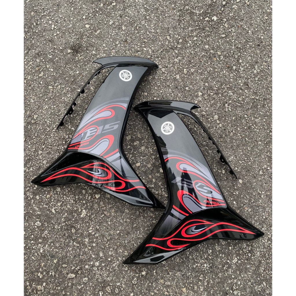 MOTORCYCLE COVERSET BODYSET LC135 LC V8 FIRE RED MATELIC BLACK L8-F2 FUEL INJECTION FI YAMAHA SIAP TANAM VELOZI