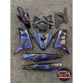 COVERSET BODYSET YAMAHA LC LC135 V6 V7 DR PURPLE 027 RXZ DESIGN STRIPE TANAM DOCTOR EDITION OEM