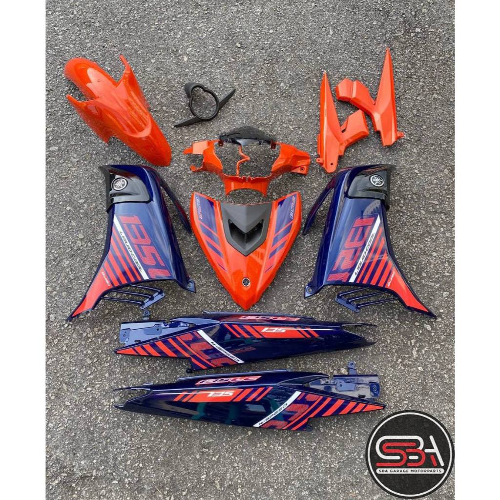 COVERSET YAMAHA LC LC135 V6 V7 VOM2 DPBMU 2015 ORANGE DESIGN BODYSET SIAP TAMPAL VELOZI WITH COVER METER L6-ST-8