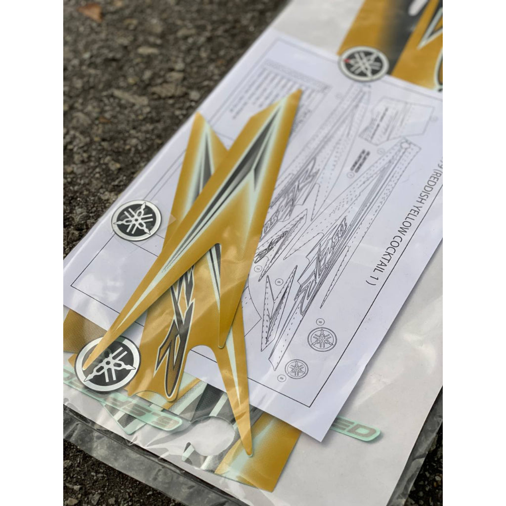 STICKER STRIPE BODY SET / COVERSET 125ZR MORITAKA KUNING DIRAJA ORIGINAL YAMAHA HLY