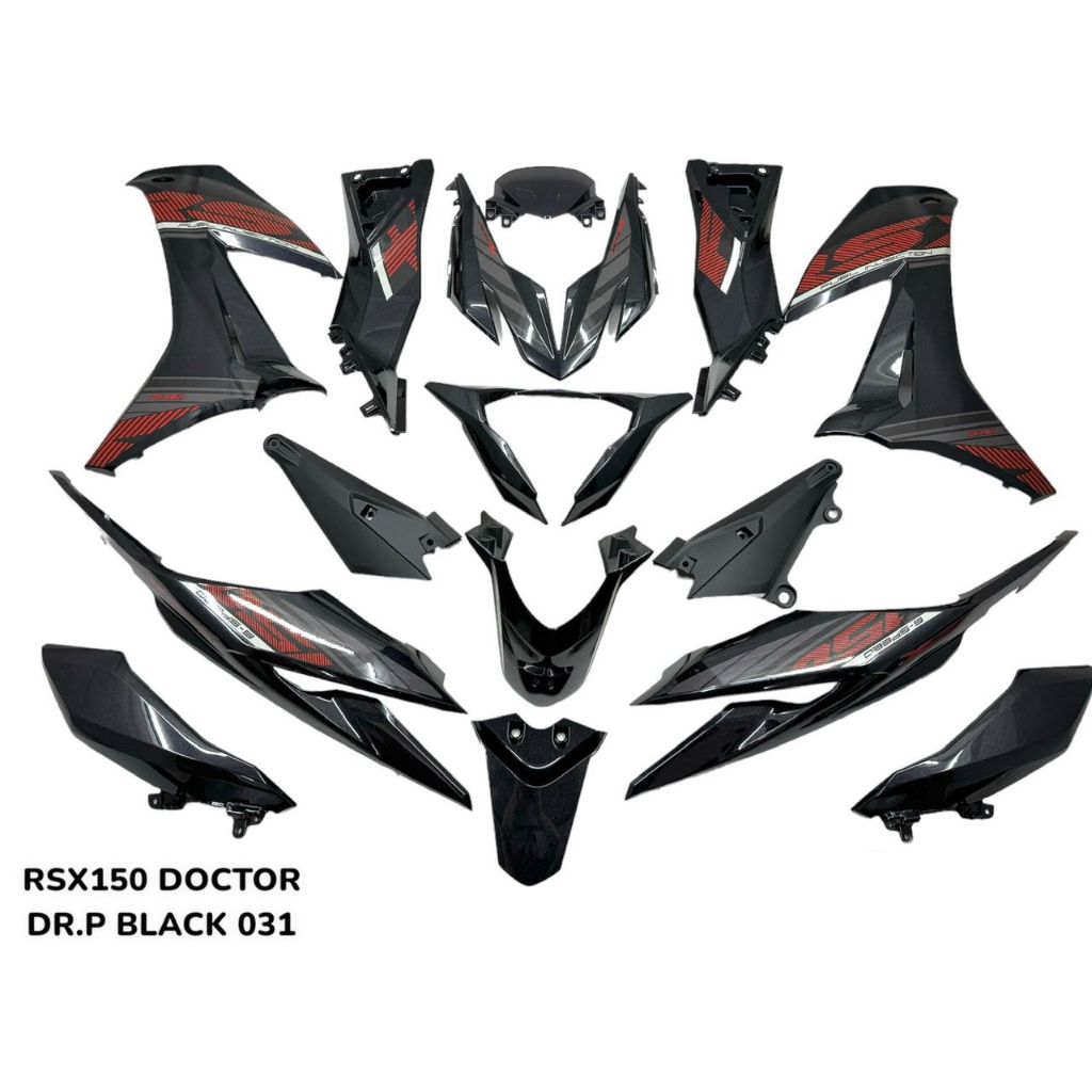 HONDA RSX RS-X 150 RSX150 COVERSET DOCTOR P BLACK BATMAN 031 2015 / VELOZI RSX-BM-1 COLOR SIAP TANAM CLEAR