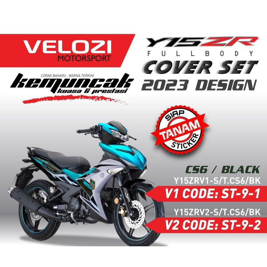 COVERSET BODYSET YAMAHA Y15 Y15ZR V1 V2 CS6 CYAN BLACK SILVER VELOZI EDITION SIAP TANAM CLEAR 2K
