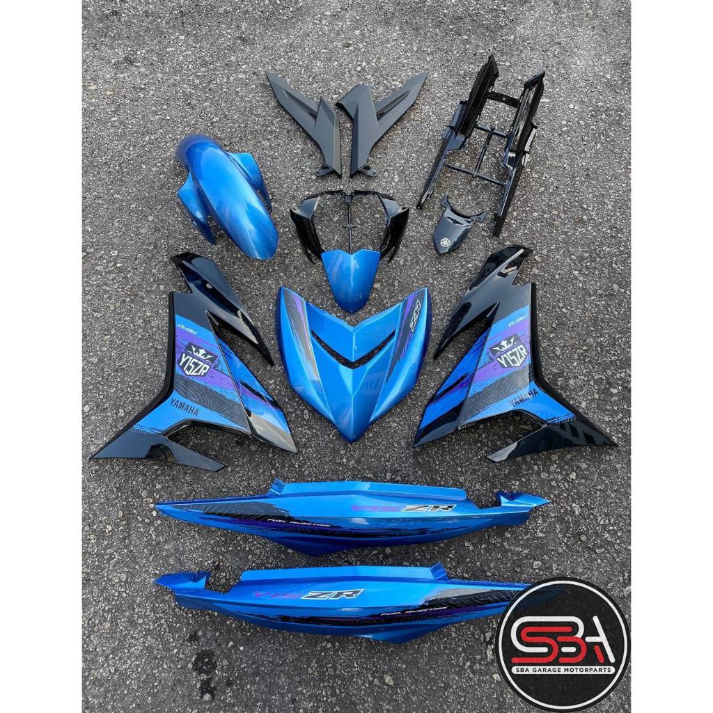 COVERSET BODYSET Y15 Y15ZR YSUKU V2 PM PBMJ BLUE BLACK STD YAMAHA DOCTOR SIAP TANAM / VELOZI TAMPAL 2024