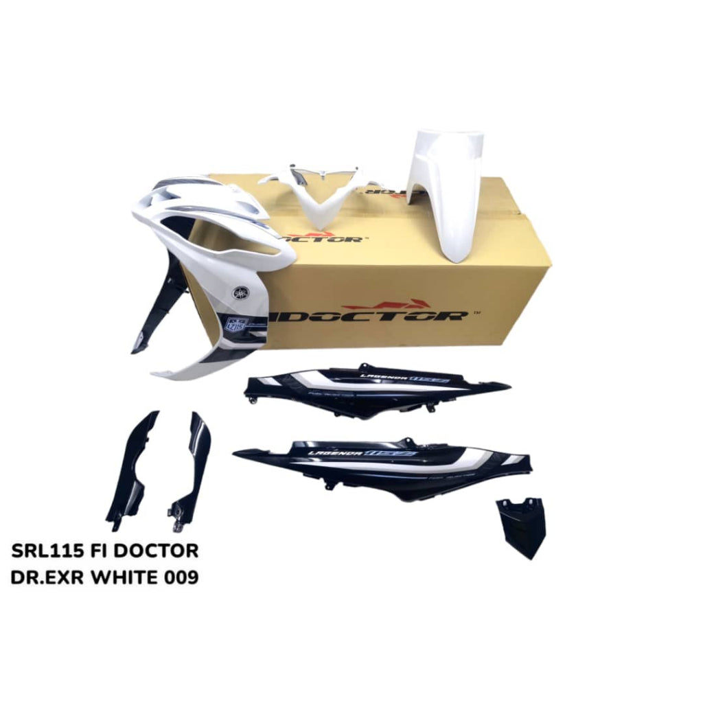 LAGENDA SRL 115 Fi DOCTOR EXR WHITE 009 WHITE BODYSET COVERSET, READY TO INSTALL, FREE CHEST EMBLEM
