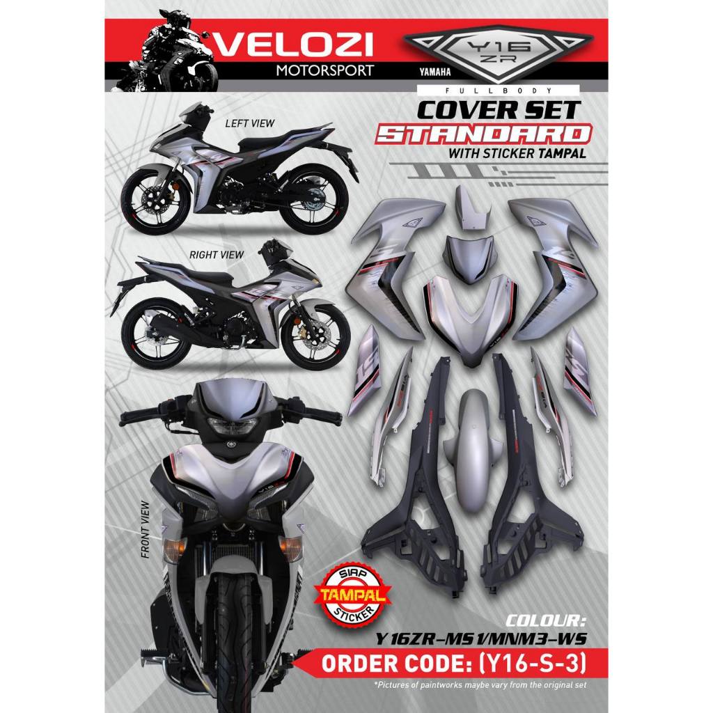 Y16 COVERSET Y16ZR STANDARD SILVER MS1 MNM3 Y16-S-3 ORIGINAL VELOZI YAMAHA SIAP TAMPAL READY STOK