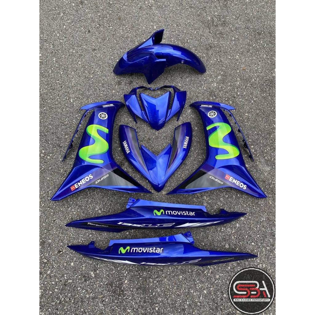 MOTORCYCLE COVERSET BODYSET LC135 LC V8 DPBMC MOVISTAR BIRU M HIJAU L8-M2 FUEL INJECTION FI YAMAHA SIAP TANAM VELOZI