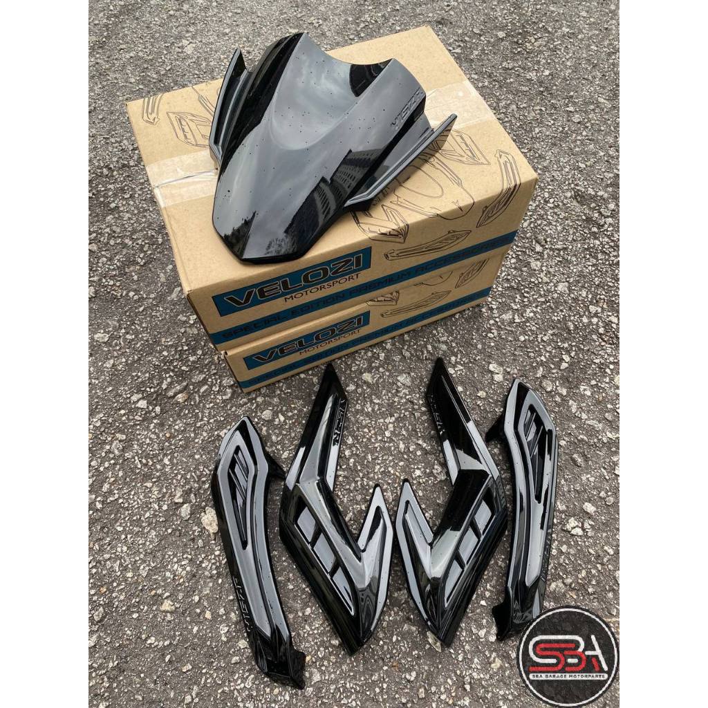 TOP SET COVER SUITABLE FOR ALL Y15 Y15ZR V1 V2 YAMAHA ACCESSORIES SPECIAL EDITION VELOZI 5 ITEMS BATMAN DESIGN