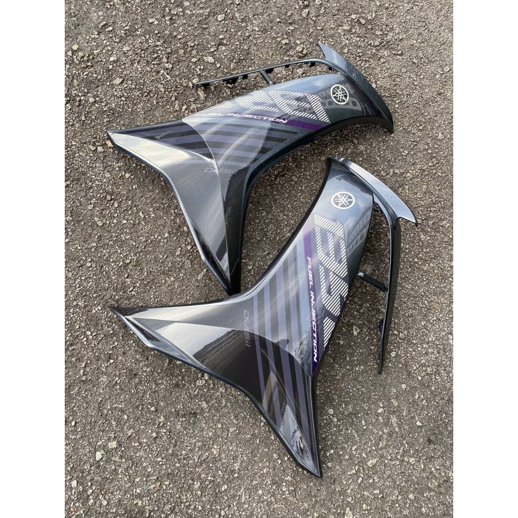 MOTORCYCLE COVERSET LC135 LC V8 PURPLE GREY BATMAN 2015 L8-ST-6 FUEL INJECTION FI YAMAHA SIAP TANAM VELOZI DOCTOR 040