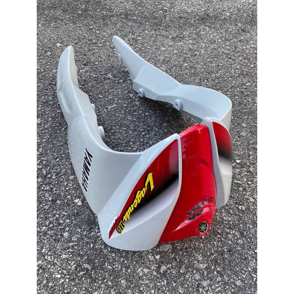COVERSET YAMAHA LAGENDA SRL 110Z ( 1ST EDITION ) VRC WHITE MERAH MADE IN MALAYSIA SIAP TAMPAL STICKER M SEKI VERSION