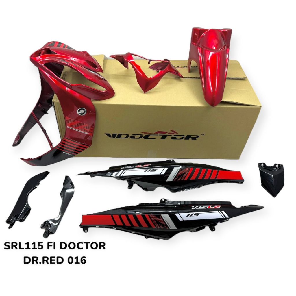 COVERSET BODYSET OEM SET LAGENDA SRL 115 / 115Z FI RED RM7 2015 MERAH 016 DOCTOR STICKER SIAP TANAM