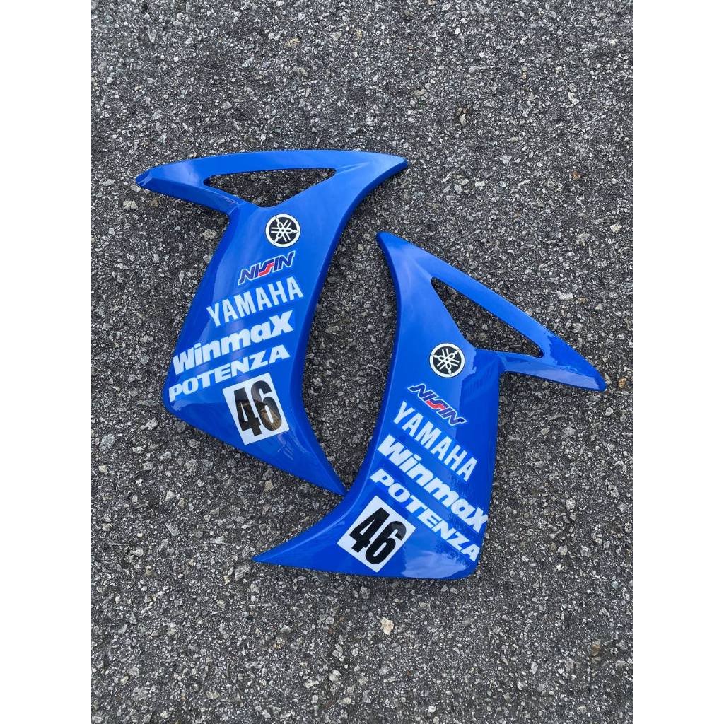 COVERSET NOUVO LC SCOOTER YAMAHA SPOON BIRU KUNING BLUE YELLOW TERMASUK STICKER SIAP TANAM OEM