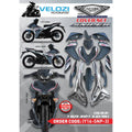 Y16 COVERSET Y16ZR SNIPER KHAKIS GREY MS1 Y16-SNP-3 ORIGINAL VELOZI YAMAHA SIAP TANAM READY STOK