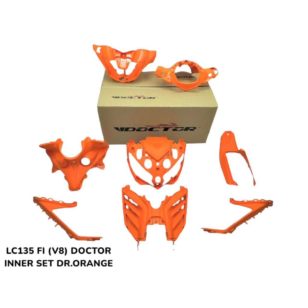 INNER PANEL LC 135 LC135 V8 OEM / DOCTOR SET COLOR ORANGE RED BLUE BIRU MERAH ( 8 ITEM ) YAMAHA