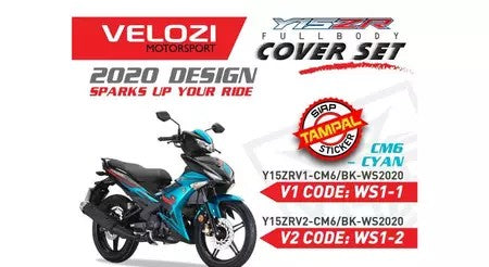 COVERSET BODYSET YAMAHA Y15 Y15ZR YSUKU V2 100% ORIGINAL HLY CYAN TITAN MATELIC MALAYSIA DESIGN 2021 HONG LEONG YAMAHA